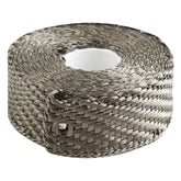 Custom Chrome 1" x 15' Fibreglass Titanium Exhaust Manifold Header Pipe Heat Wrap Thermal Tape